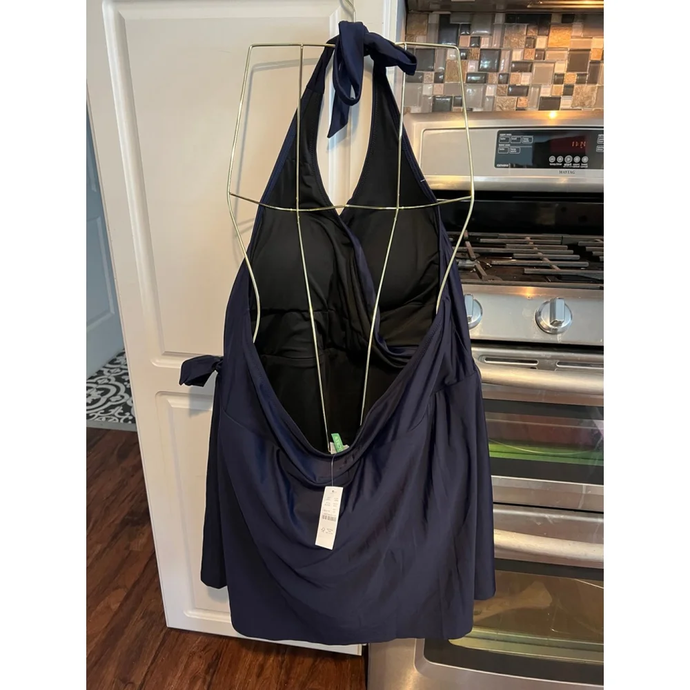 New J.Crew Halter wrap swim dress